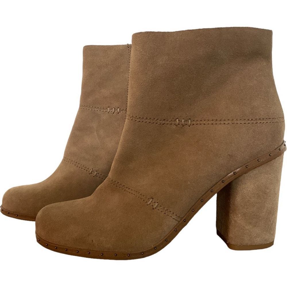 Splendid Suede Ankle Booties in Camel Brown